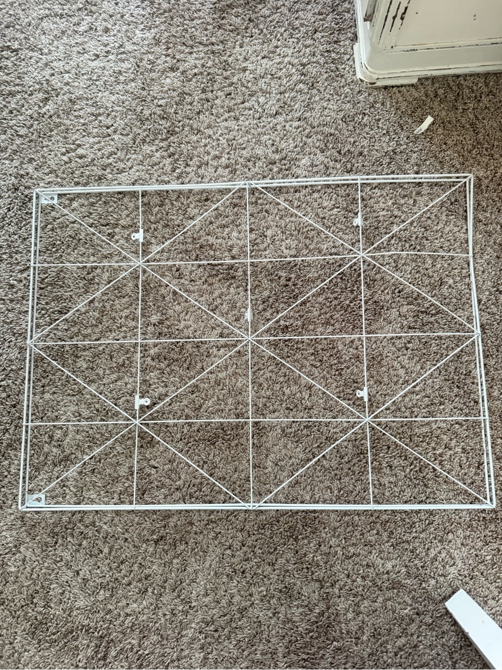 Home Interiors White Metal Grid Panel - Decorative Wall Organizer